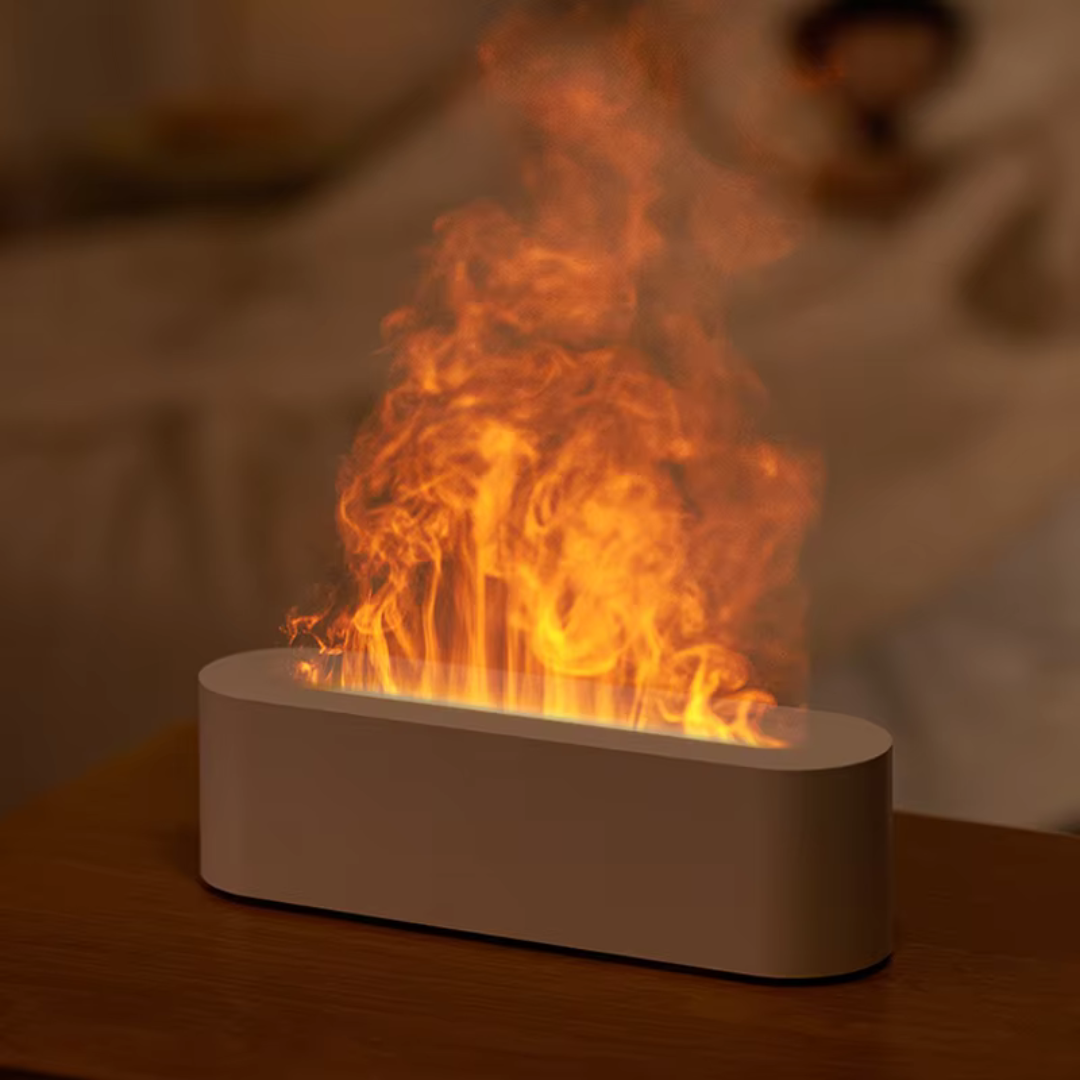 Aromatherapy Diffuser with Flame Effect - Humidifier with Calming Light Show - 150ml Scent Diffuser for Relaxation and Atmosphere | Sansoti