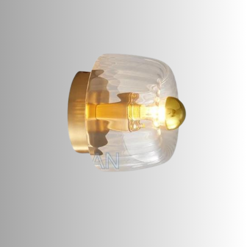 Aplique de pared de cristal, escandinavo, Bauhaus, metal, E14, para salón, pasillo y escalera, moderno | Sansoti