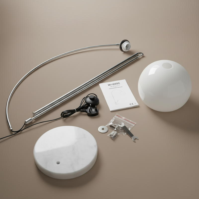 Bogenförmige Stehlampe aus Metall und Marmor 180 cm hoch warmes Licht Wohnzimmer-Leseecke E27-Kuppelschirm skandinavisches Design | Sansoti