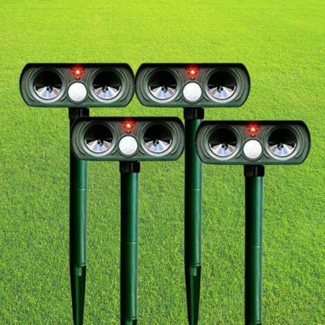 Dierenverjager op Zonne-energie met Bewegingssensor LED-verlichting voor Tuin Moestuin Gazon Bescherming | Sansoti