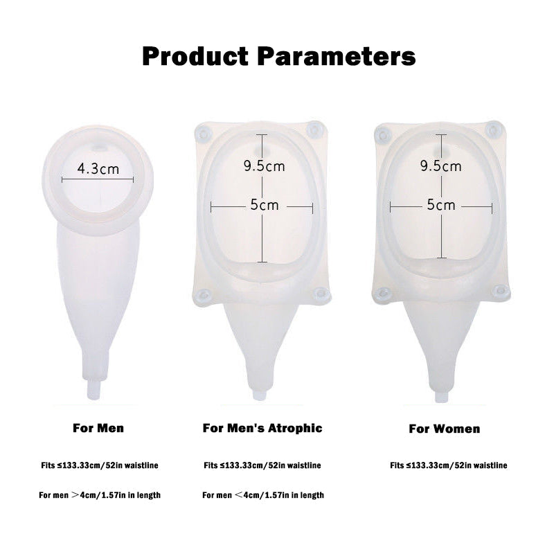 Dispositif portable de collecte urinaire en silicone Réglable Aide sanitaire Pour les déplacements Voyages Camping Plein air | Sansoti