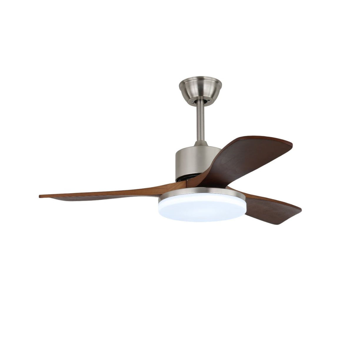 Deckenventilator Selora mit Beleuchtung – Messing & Holz – Modernes Design mit Fernbedienung – 6 Geschwindigkeiten – LED 48W dimmbar – Ø106cm oder Ø132cm – Luxuriöse Deckenlampe & Kühlsystem – Inklusive Fernbedienung | Sansoti