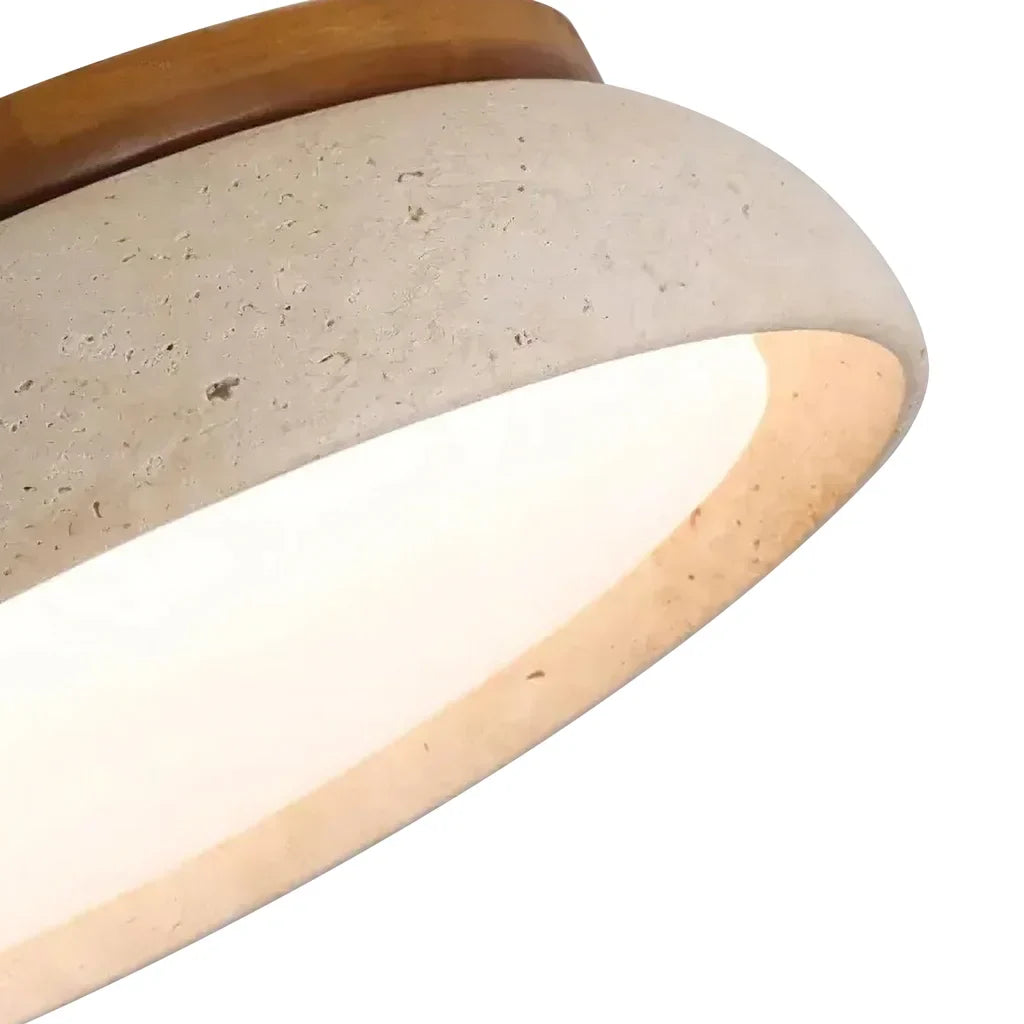 Travertin-Deckenleuchte – Runde LED-Lampe mit Warmem, Diffusem Licht | Sansoti