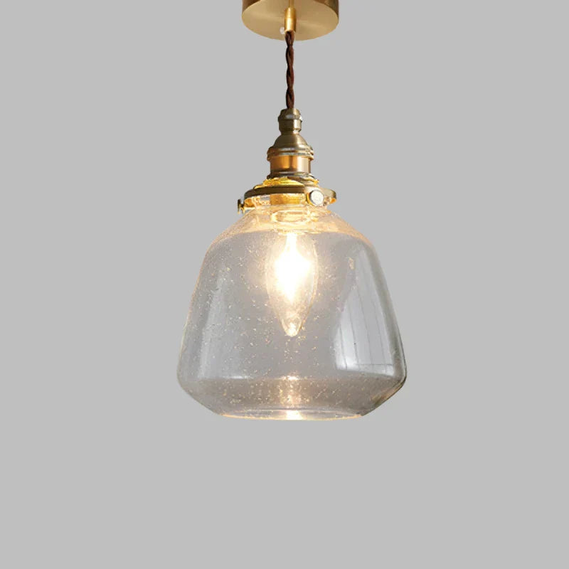 Suspension en cristal transparent Scandinave Rétro E27 15cm LED Salle à manger Salon Minimaliste | Sansoti