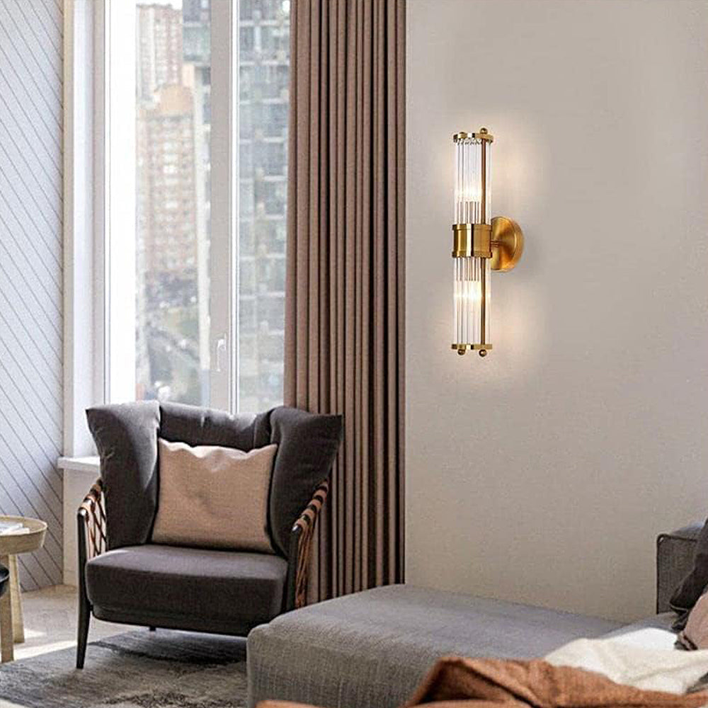 Golden Wall Lamp with Glass Shade Ø9cm – Luxury Bathroom Lighting Classic Design for Mirror Hall Corridor Lamp IP44 E27 Socket Modern & Timeless | Sansoti