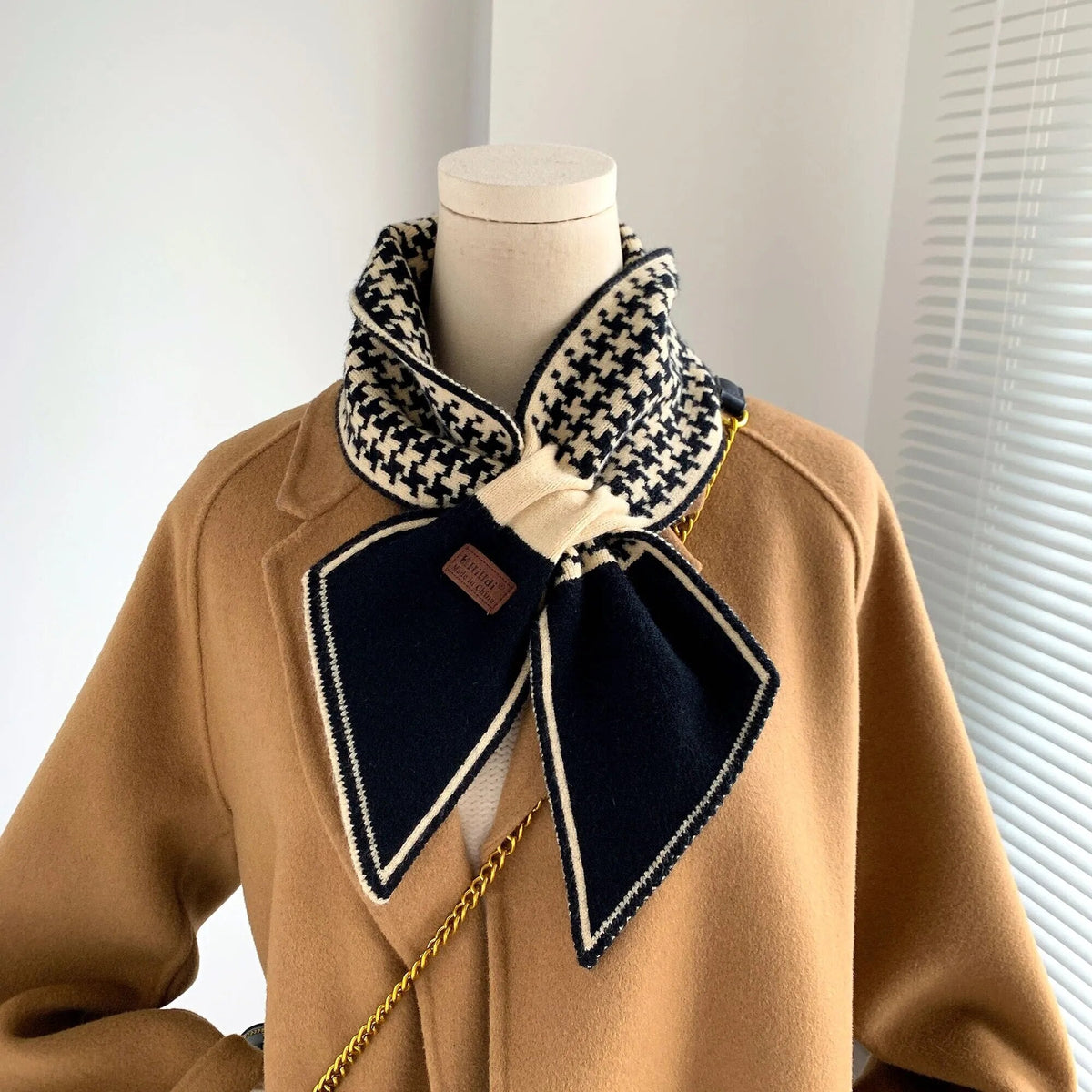 Cashmere Neck Scarf 95x12cm Knitted Pattern Women's Men's Winter Scarf Narrow Warm Wool Accent Luxury Winter Accessory | Sansoti