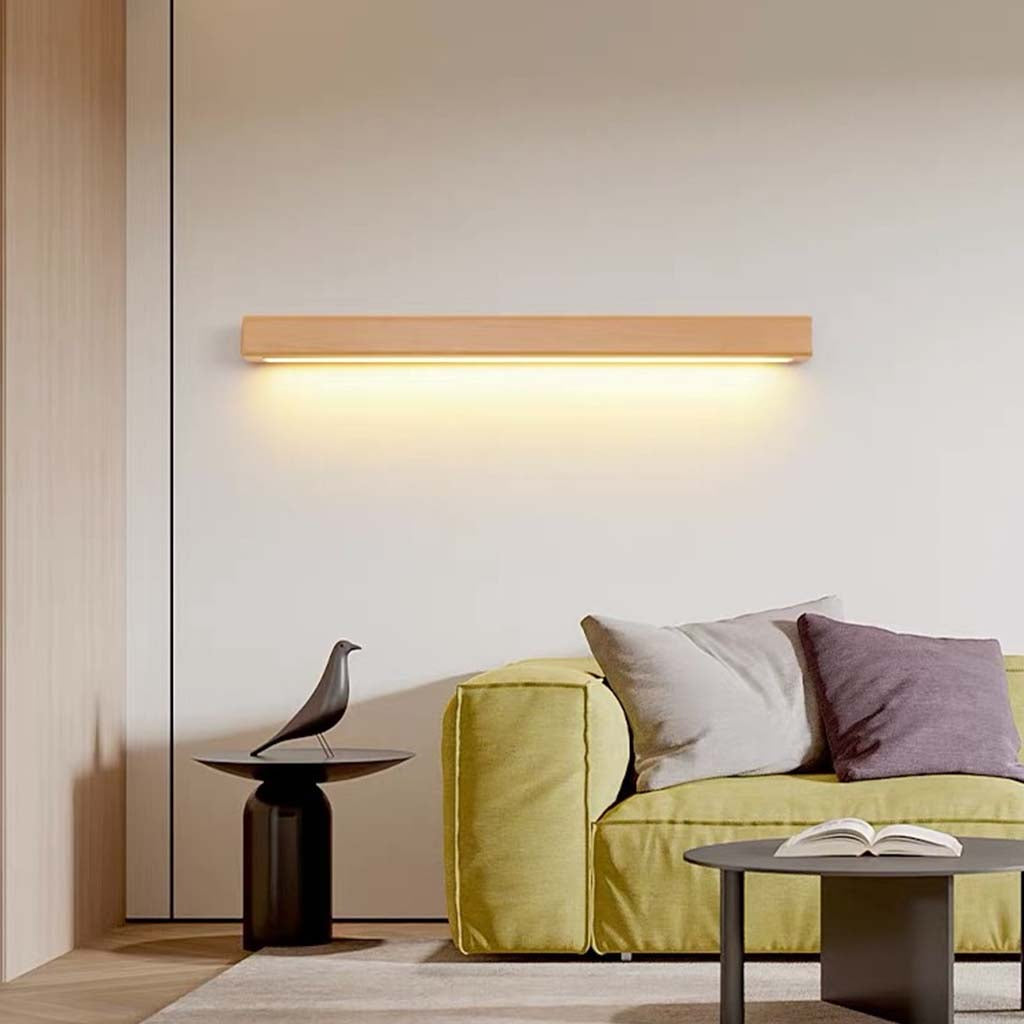 Wooden Wall Light LED Light Bar Linear 60-180cm Adjustable Light Scandinavian Design Bedroom Living Room | Sansoti