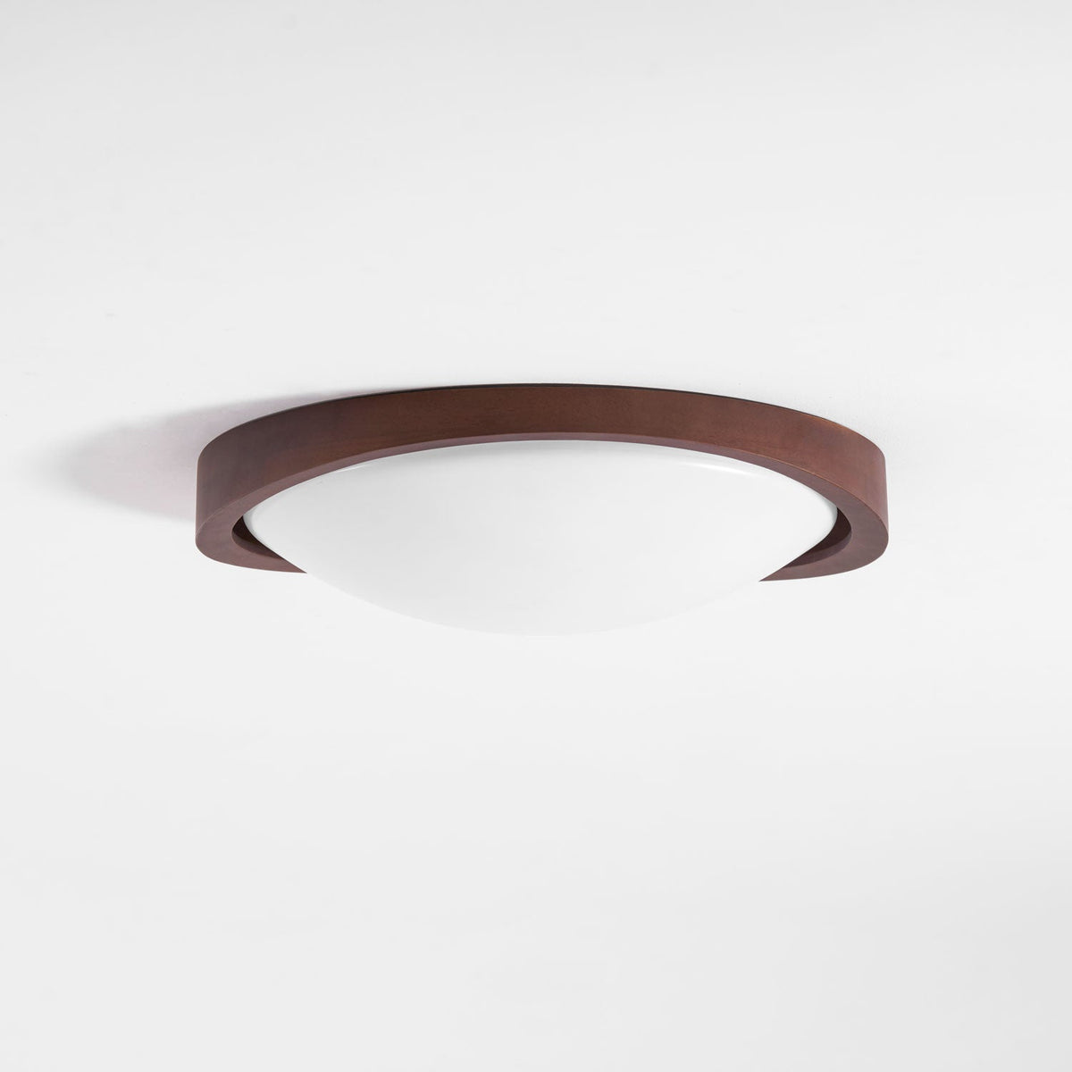 Wooden Ceiling Light with Curved Edge – Scandinavian Design with Walnut Finish & Warm Lighting for Living Room Bedroom | Sansoti