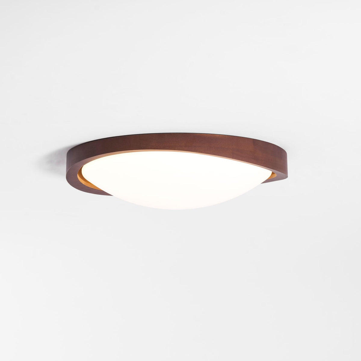 Wooden Ceiling Light with Curved Edge – Scandinavian Design with Walnut Finish & Warm Lighting for Living Room Bedroom | Sansoti