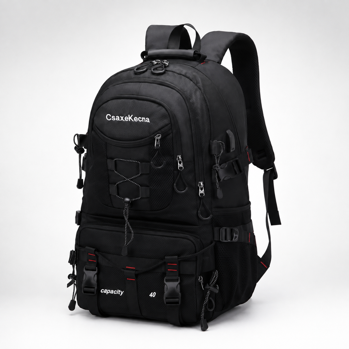 Trekkingrucksack 40 Liter mit USB-Anschluss, ergonomisch und wasserdicht, zum Wandern, für Bergtouren, Outdoor-Aktivitäten, Camping und Reisen | Sansoti