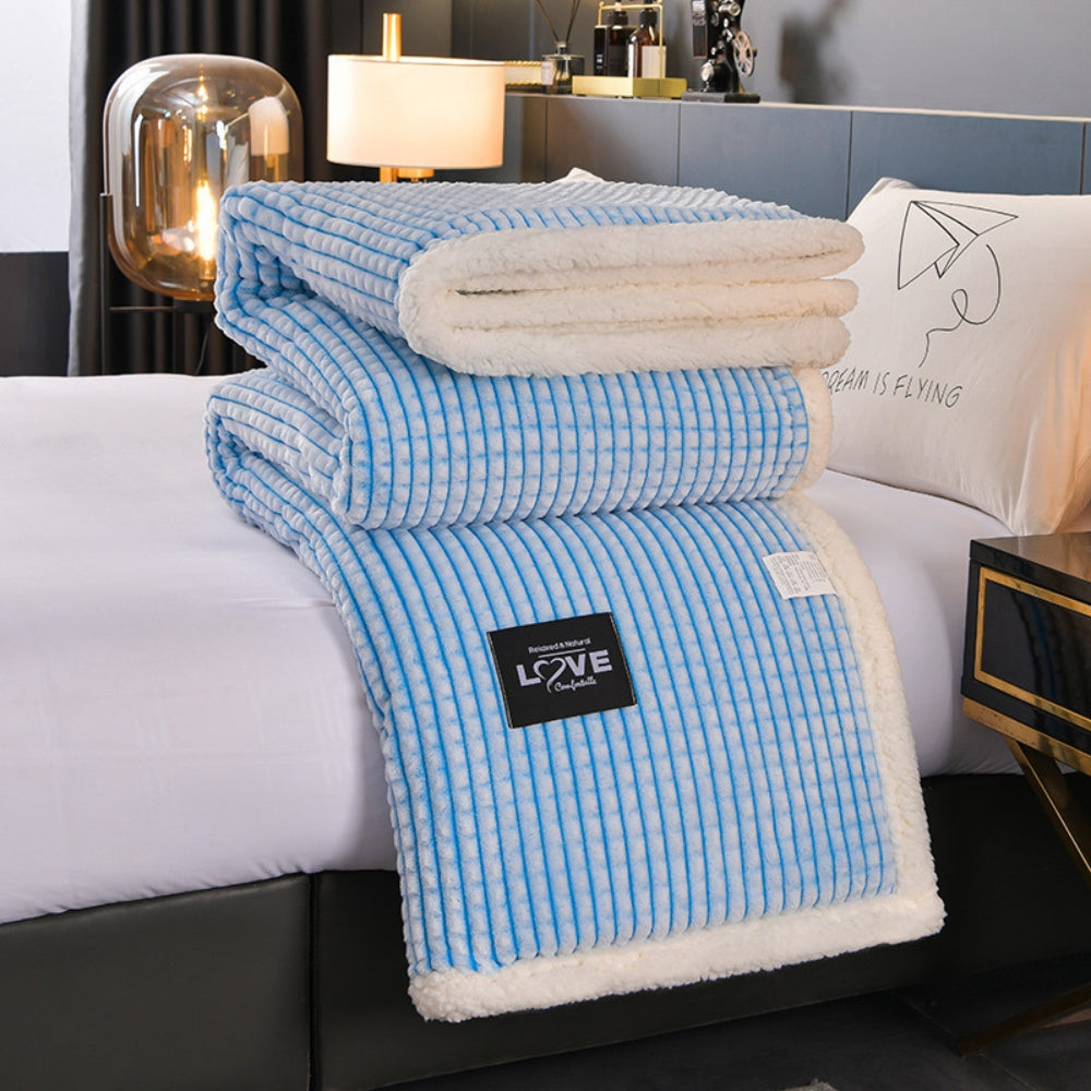 Reversible Sherpa Throw with Waffle Texture - Soft Warm Blanket for Couch Bed Sofa All Seasons | Sansoti