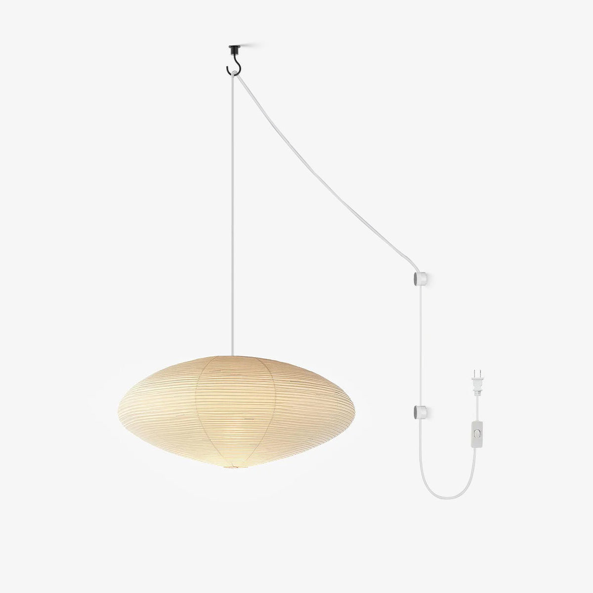 Handgefertigte Washi-Papier-Hängeleuchte – japanisches Design mit E26/E27-Fassung – sanfte Beleuchtung für Wohnzimmer, Schlafzimmer und Esszimmer – inklusive Montagehaken | Sansoti
