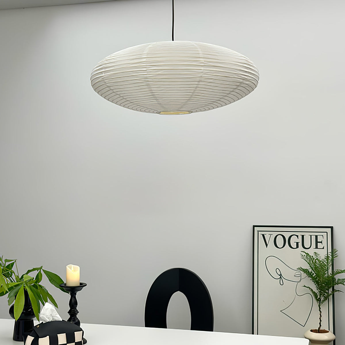 Handgefertigte Washi-Papier-Hängeleuchte – japanisches Design mit E26/E27-Fassung – sanfte Beleuchtung für Wohnzimmer, Schlafzimmer und Esszimmer – inklusive Montagehaken | Sansoti
