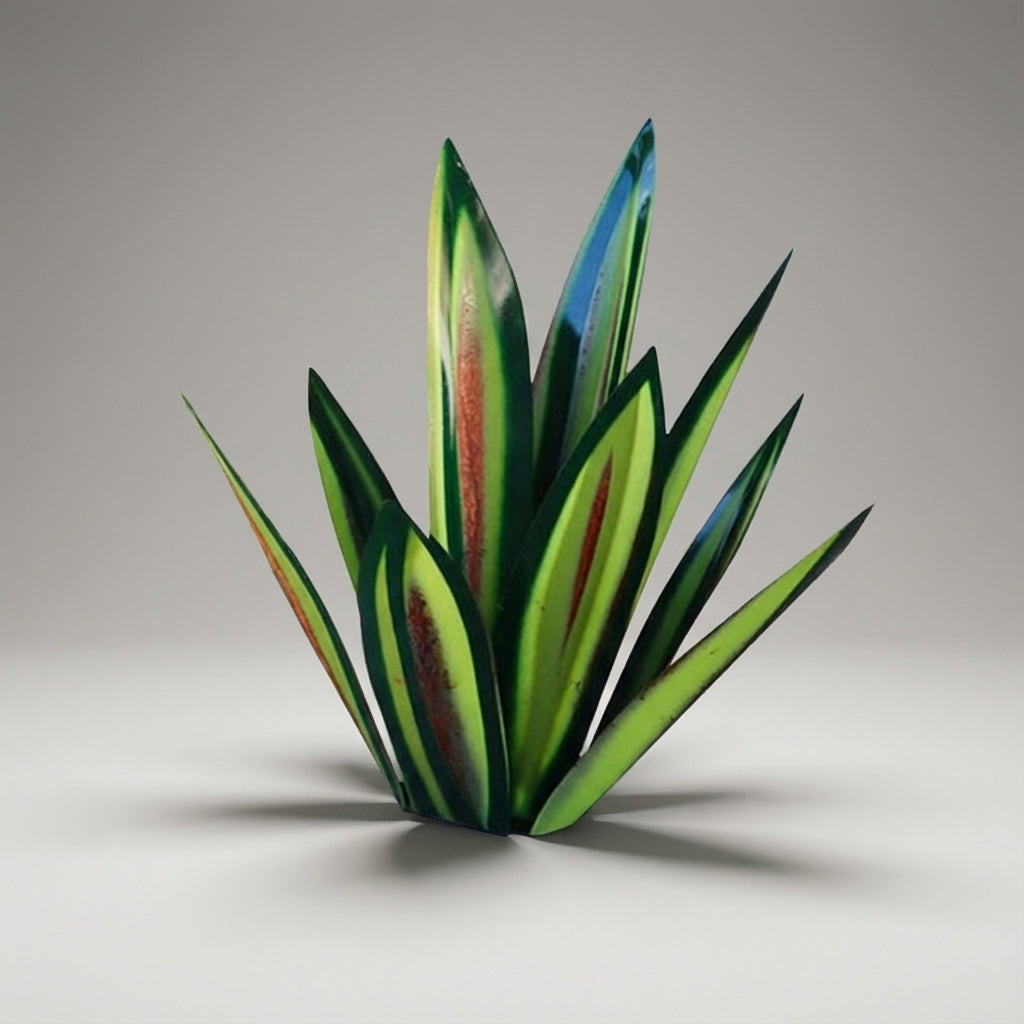 Metal Agave Garden Ornament Sculpture Rust-Resistant Durable Decorative Green Blue Red Stemless Design Garden | Sansoti