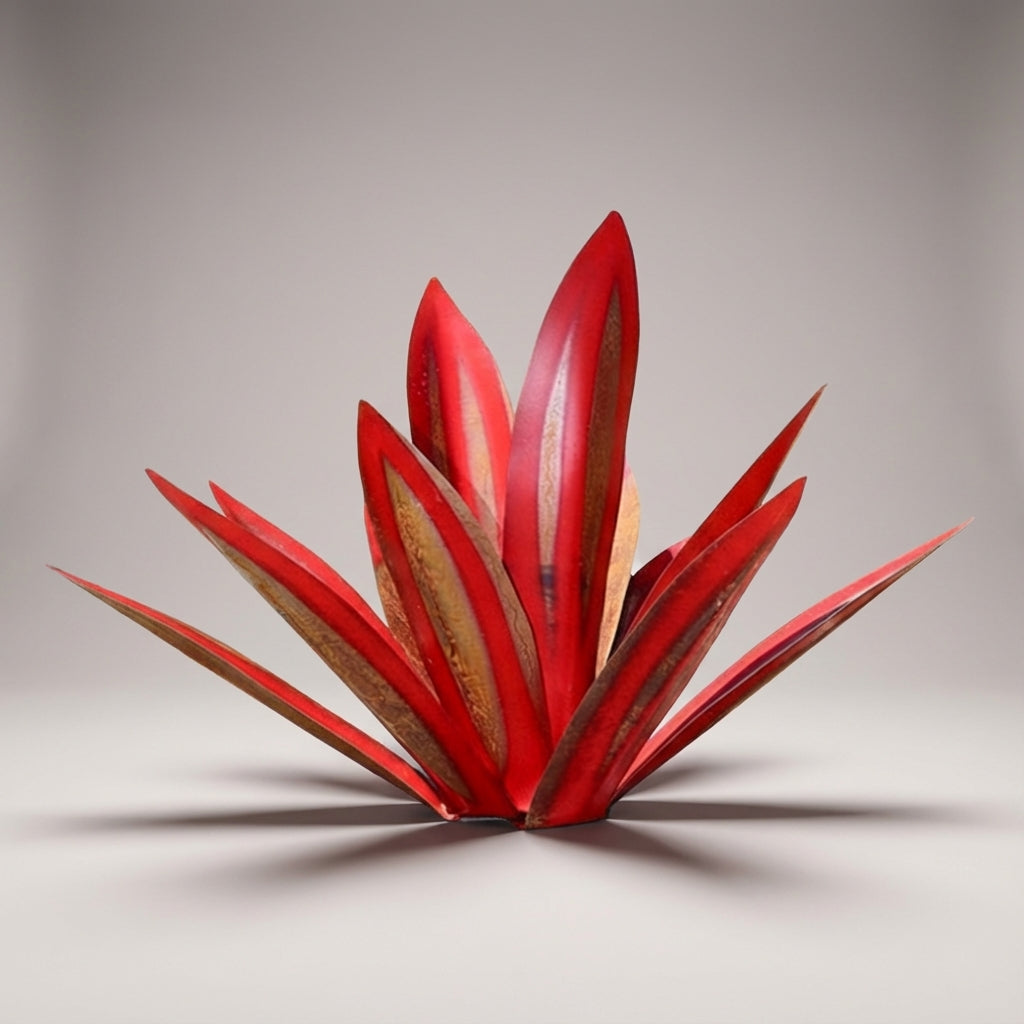 Metal Agave Garden Ornament Sculpture Rust-Resistant Durable Decorative Green Blue Red Stemless Design Garden | Sansoti