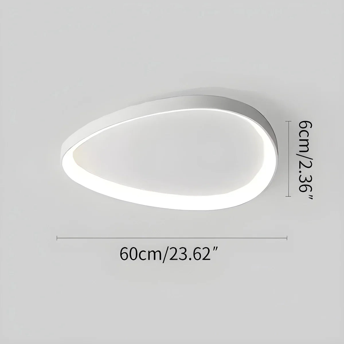LED ceiling lamp oval dimmable metal black white bedroom hallway living room modern ceiling lighting Scandinavian design surface lamp | Sansoti