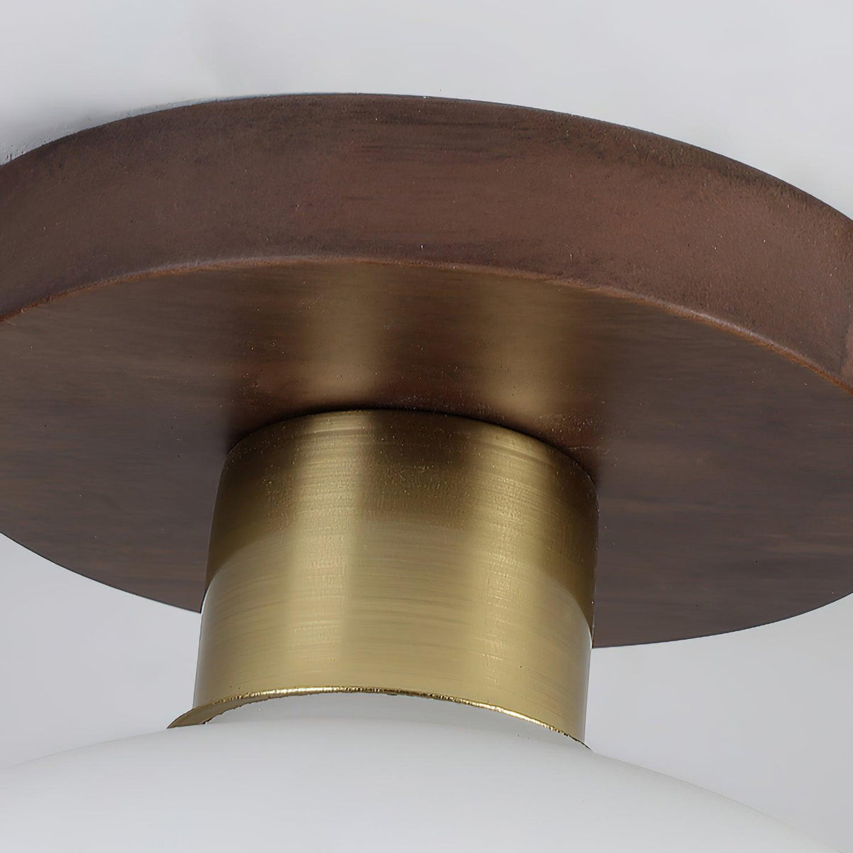 Ceiling Lamp Walnut Copper Glass White Ø18cm Living Room Bedroom Hallway Opal Globe Ceiling Light Retro Ambient Lighting | Sansoti