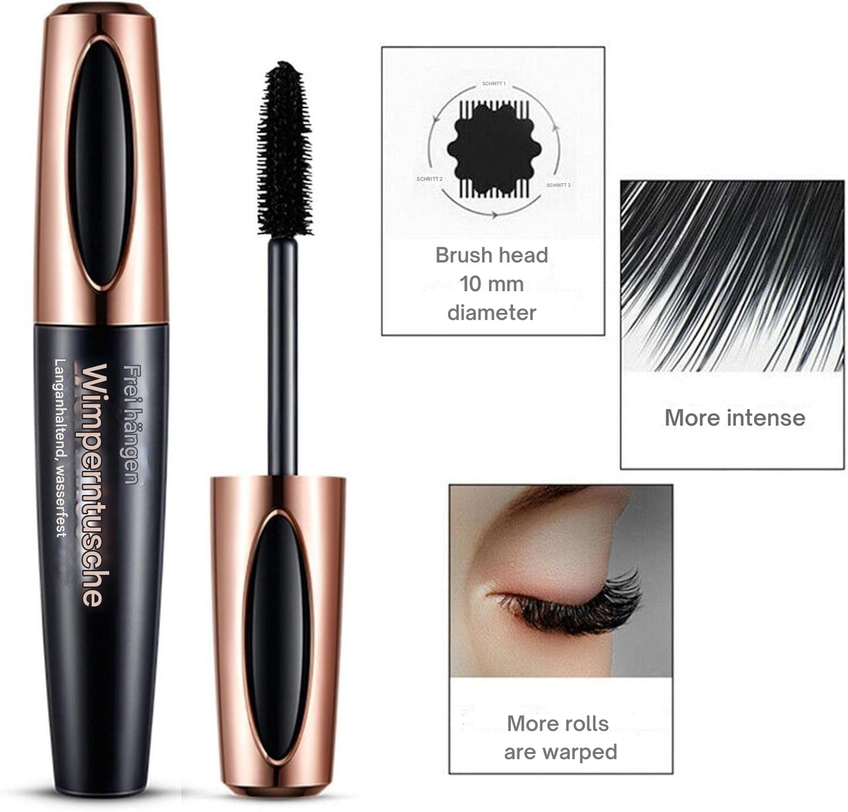 Volume Mascara 5D with Fiber Formula for Extended Effect Black | Sansoti