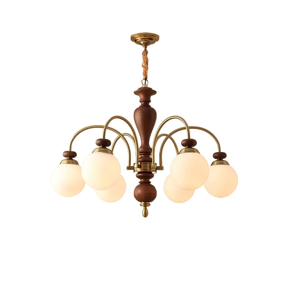 Suspension industrielle 8 bras couleur noyer or salon salle à manger lampe araignée vintage lampe pendante plafonnier réglable | Sansoti
