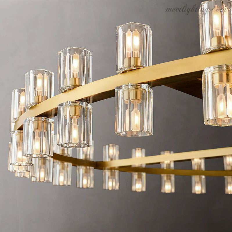 Round Crystal Chandelier 152cm 72 Lights Brass Black Nickel Dining Room Living Room Luxury Lighting | Sansoti