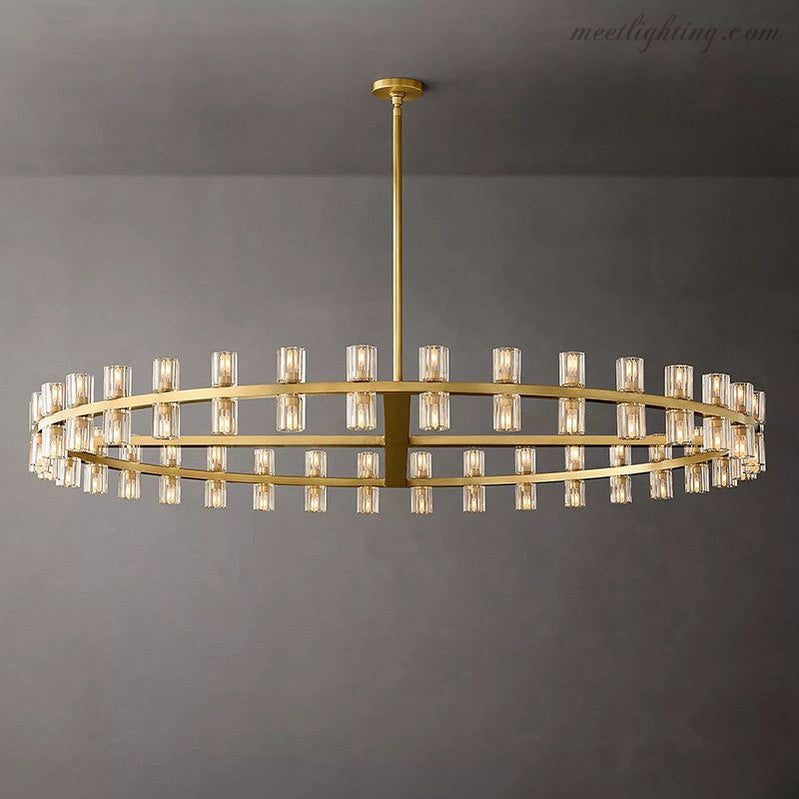 Round Crystal Chandelier 152cm 72 Lights Brass Black Nickel Dining Room Living Room Luxury Lighting | Sansoti