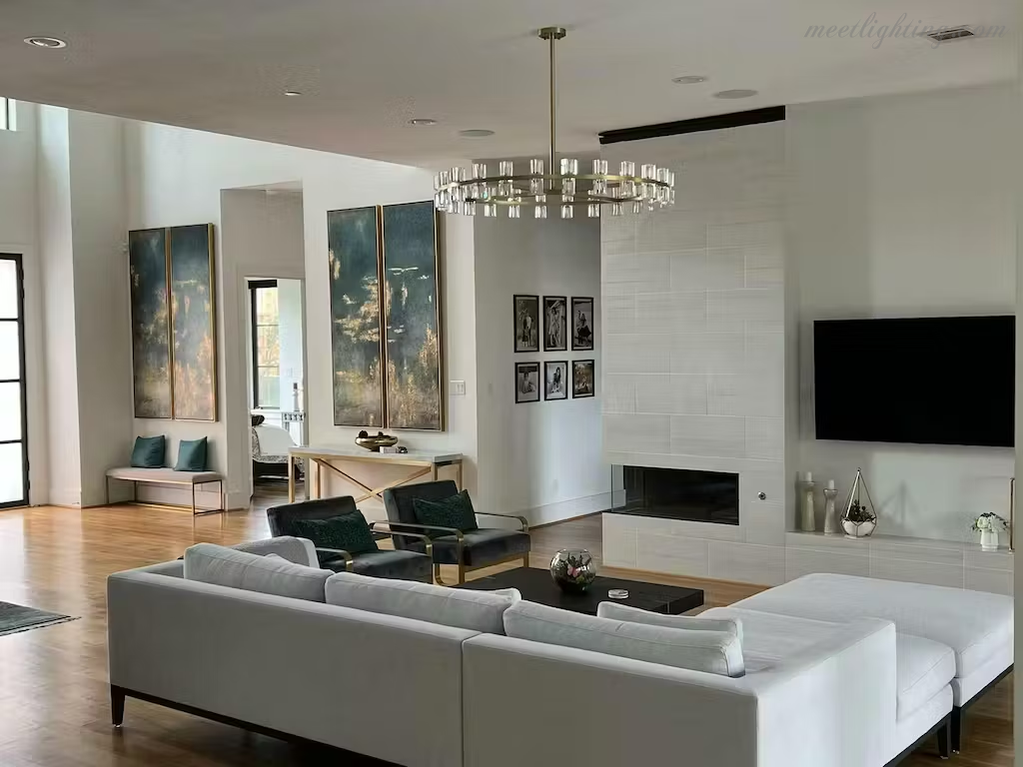 Round Crystal Chandelier 152cm 72 Lights Brass Black Nickel Dining Room Living Room Luxury Lighting | Sansoti