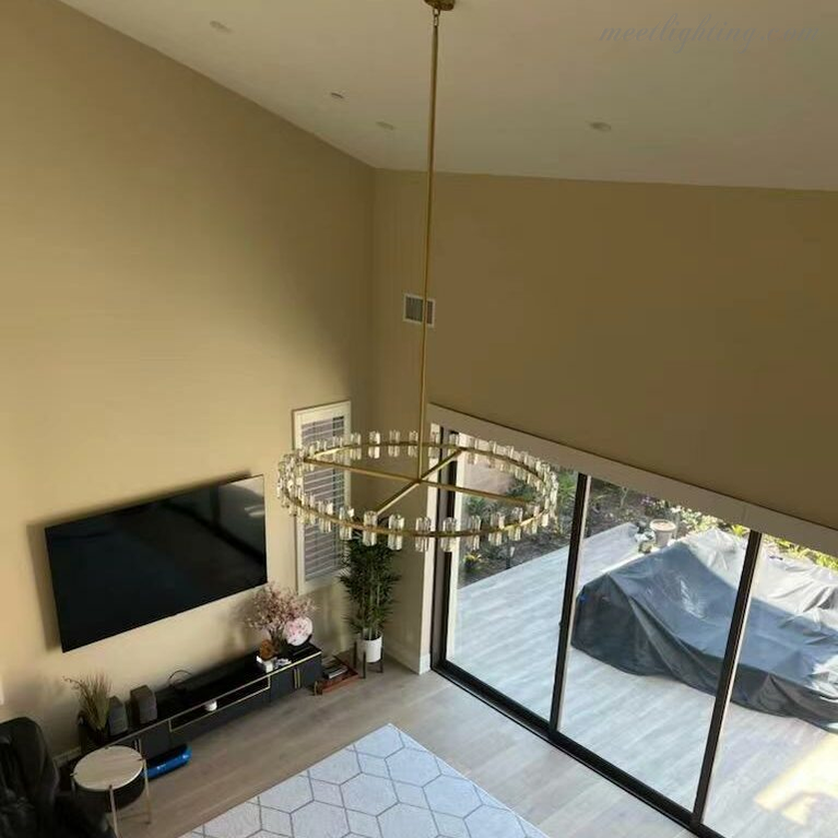 Round Crystal Chandelier 152cm 72 Lights Brass Black Nickel Dining Room Living Room Luxury Lighting | Sansoti