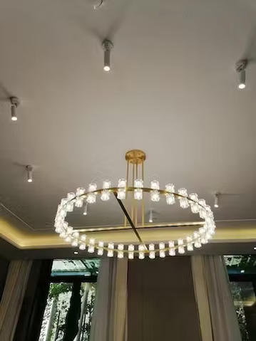 Round Crystal Chandelier 152cm 72 Lights Brass Black Nickel Dining Room Living Room Luxury Lighting | Sansoti