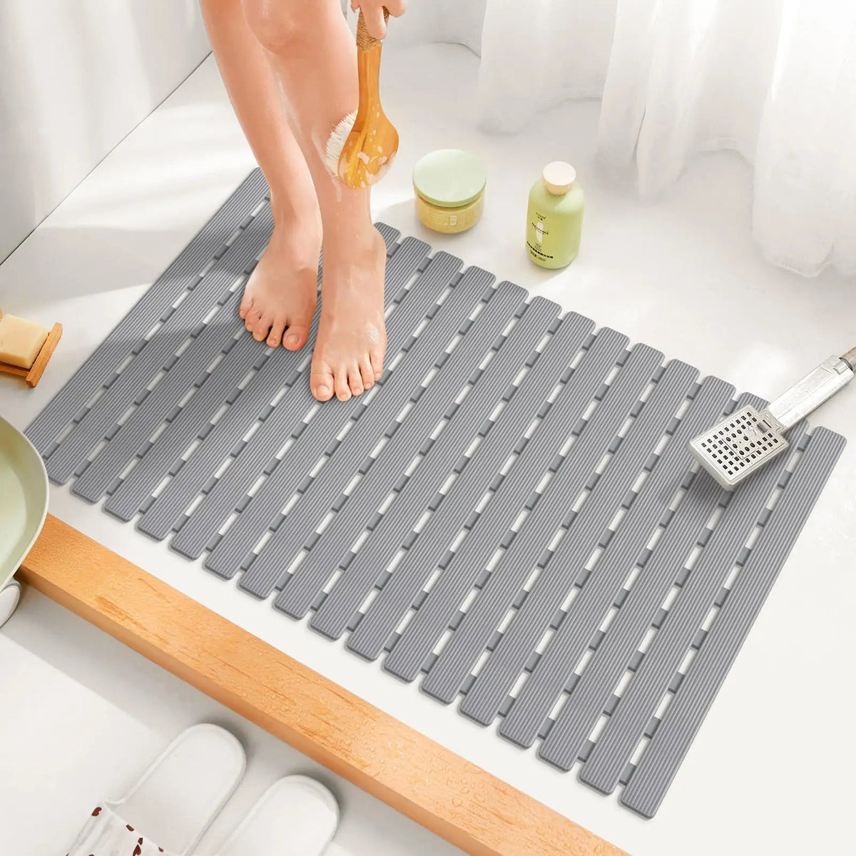Antislip Badmat met Zuignappen en Drainagegaten 40×63 cm voor Veilig Douchen | Sansoti