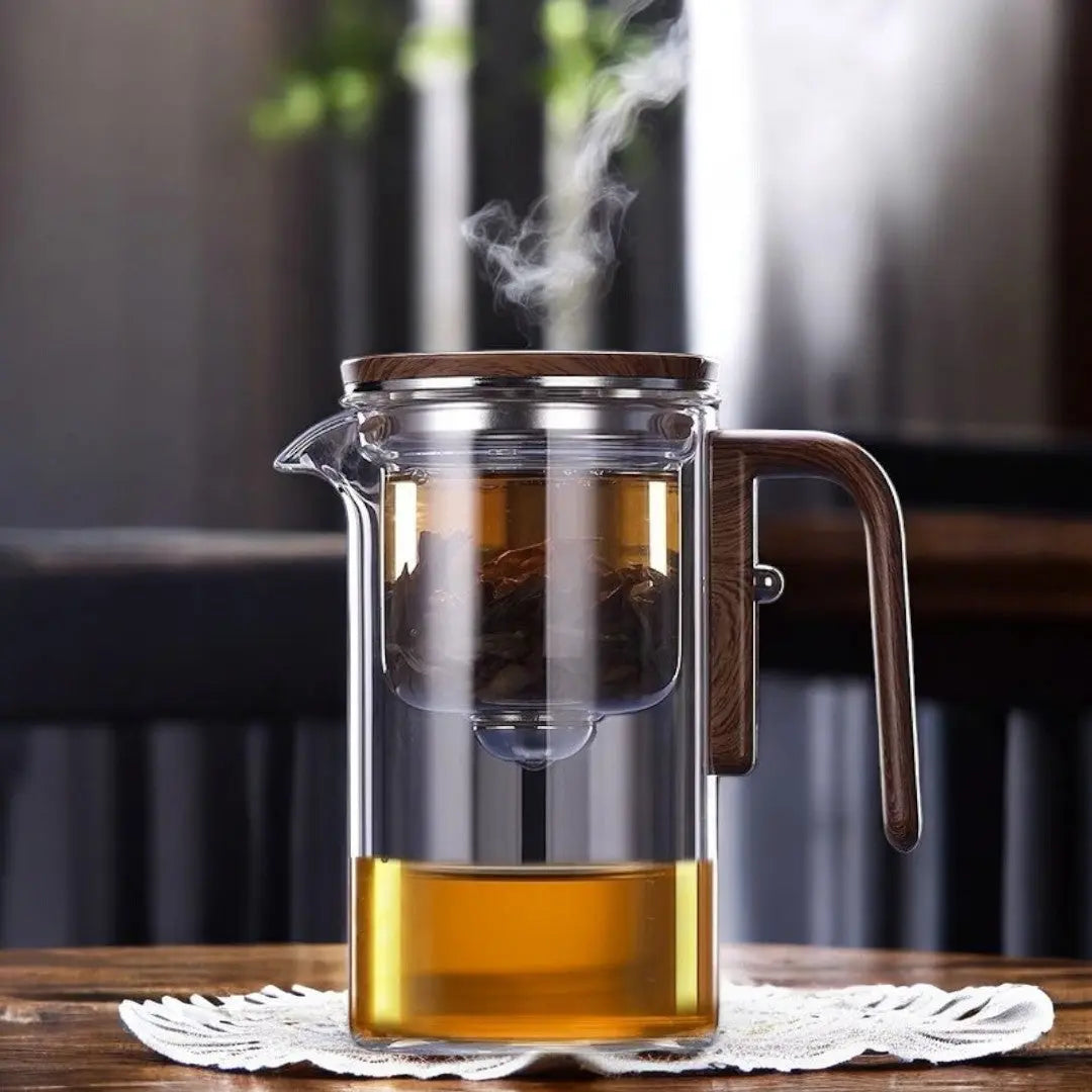 Glasteekanne Magnetischer Filter Loser Tee Kräutertee Elegant Hitzebeständig | Sansoti