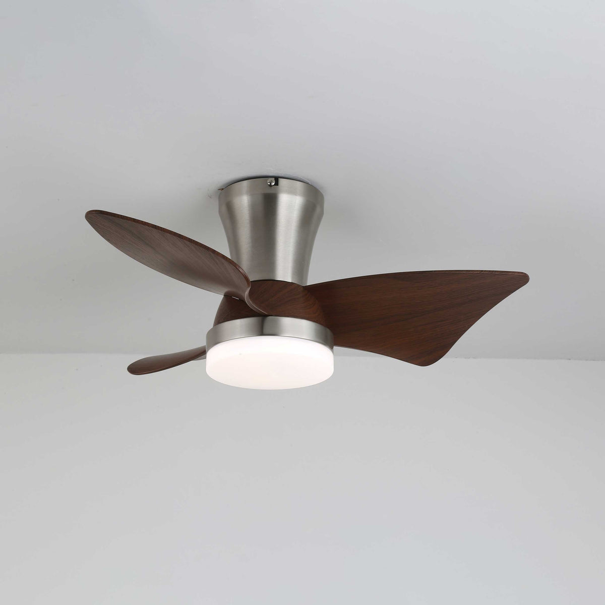 Modern Ceiling Fan with Lighting – Wood Look & LED 24W | Quiet & Remote Control | Sansoti
