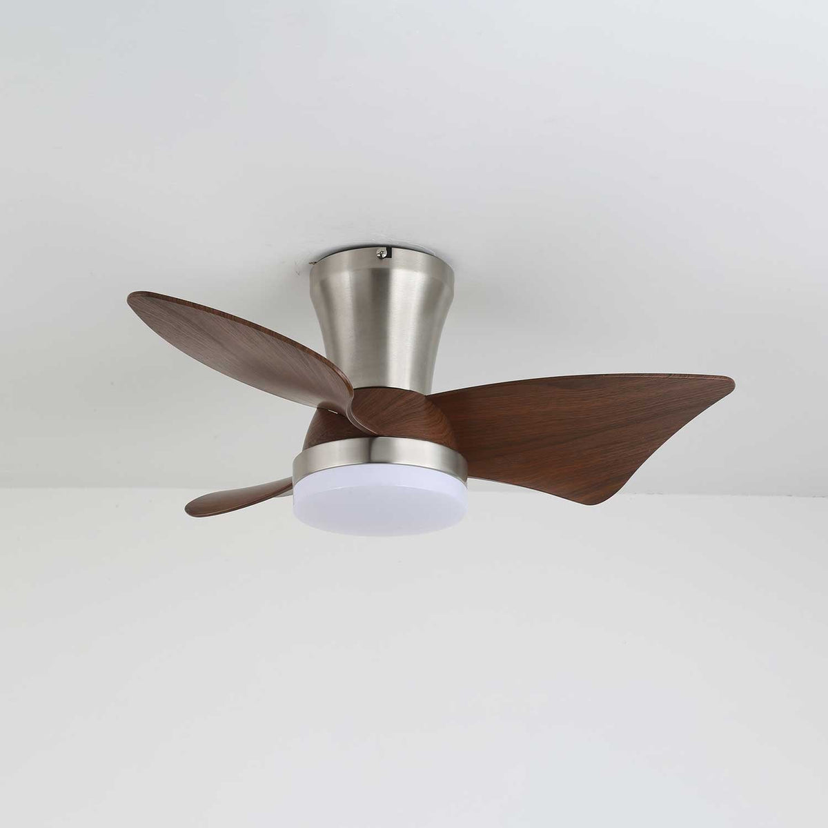 Modern Ceiling Fan with Lighting – Wood Look & LED 24W | Quiet & Remote Control | Sansoti