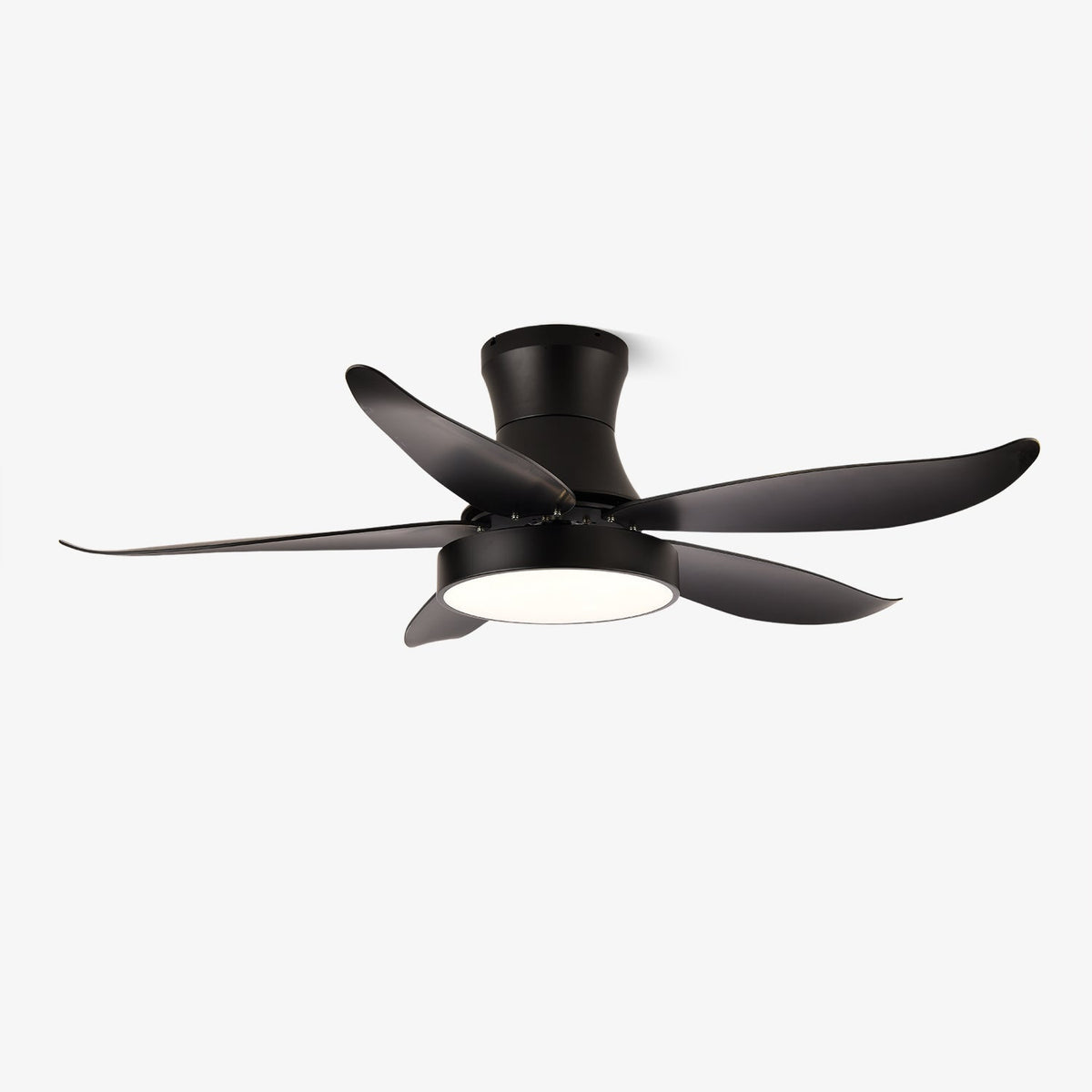 Deckenventilator mit Beleuchtung 132 cm Modern Schwarz Metall Kunststoff LED 24W Verstellbar 6 Geschwindigkeiten | Sansoti