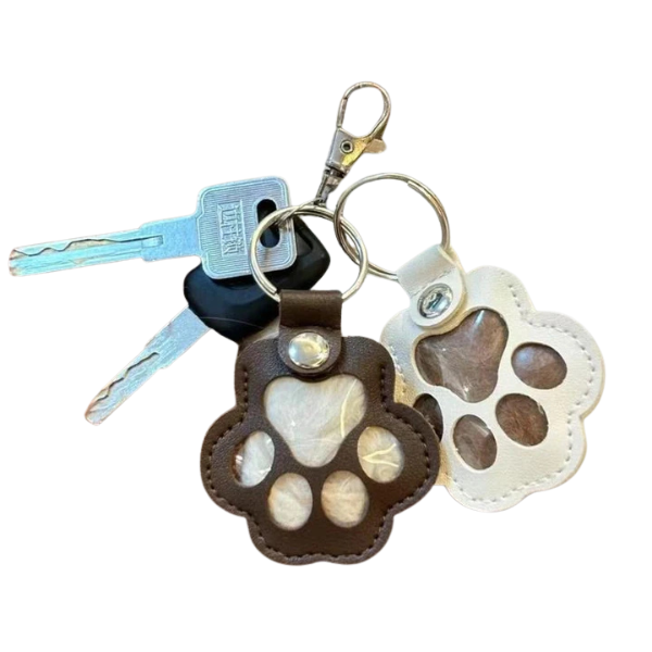 Pendentif commémoratif pour animal de compagnie, empreinte de patte en forme de cœur, avec compartiment secret pour mèche de poils, note et porte-clés, bijou souvenir | Sansoti