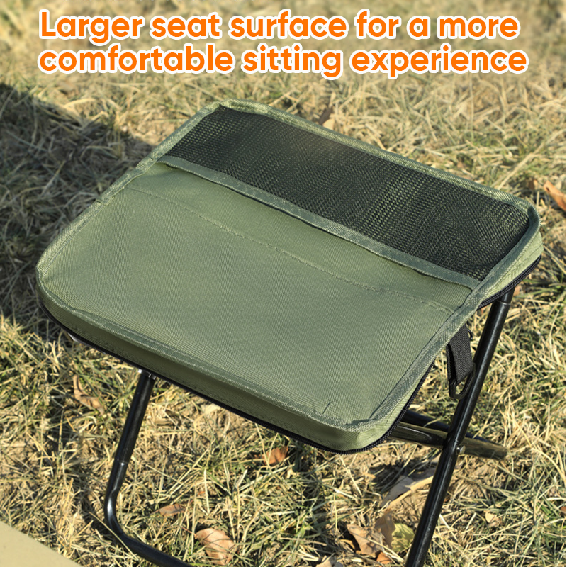 Tabouret de camping pliable avec dossier et sac de transport – Siège d’extérieur portable pour la pêche, la randonnée et les pique-niques | Sansoti
