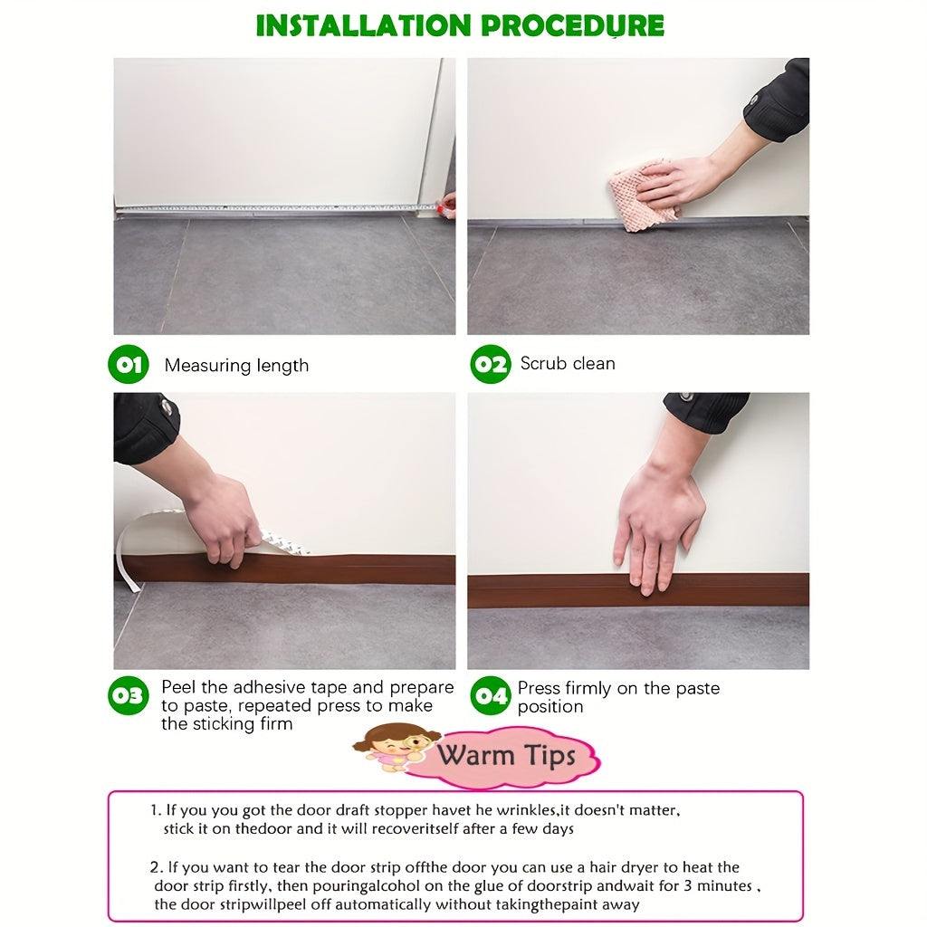 Siliconen Deurafdichting 99cm Zelfklevend Isolatiestrip Geluidswerend Tochtbescherming Energiebesparing Woning | Sansoti