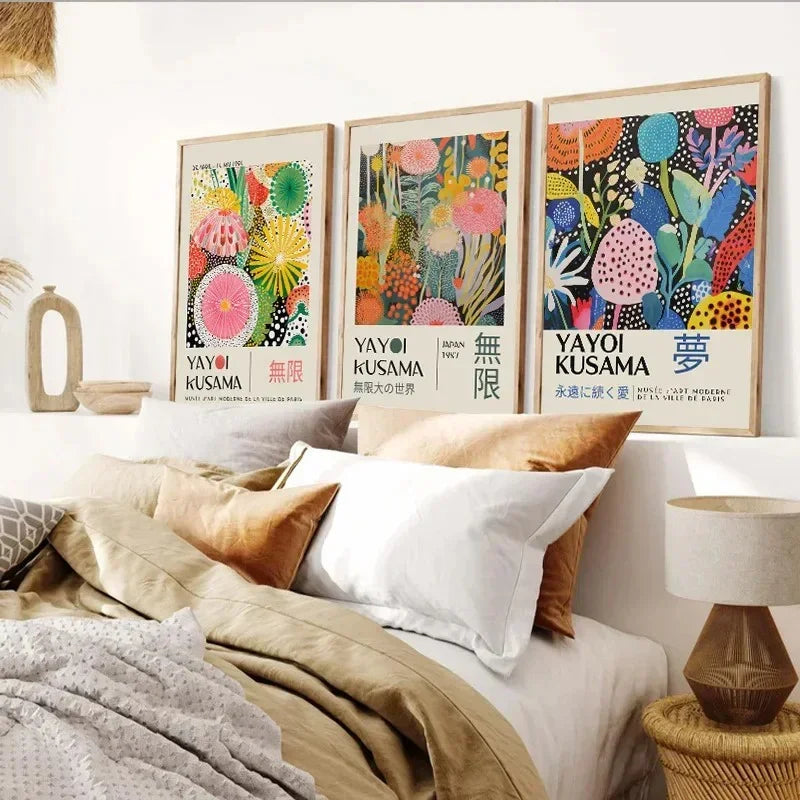 Canvas Wall Panel Japanese Wave 20x25 to 50x70 cm Art Print Scandinavian Modern Interior Living Room | Sansoti