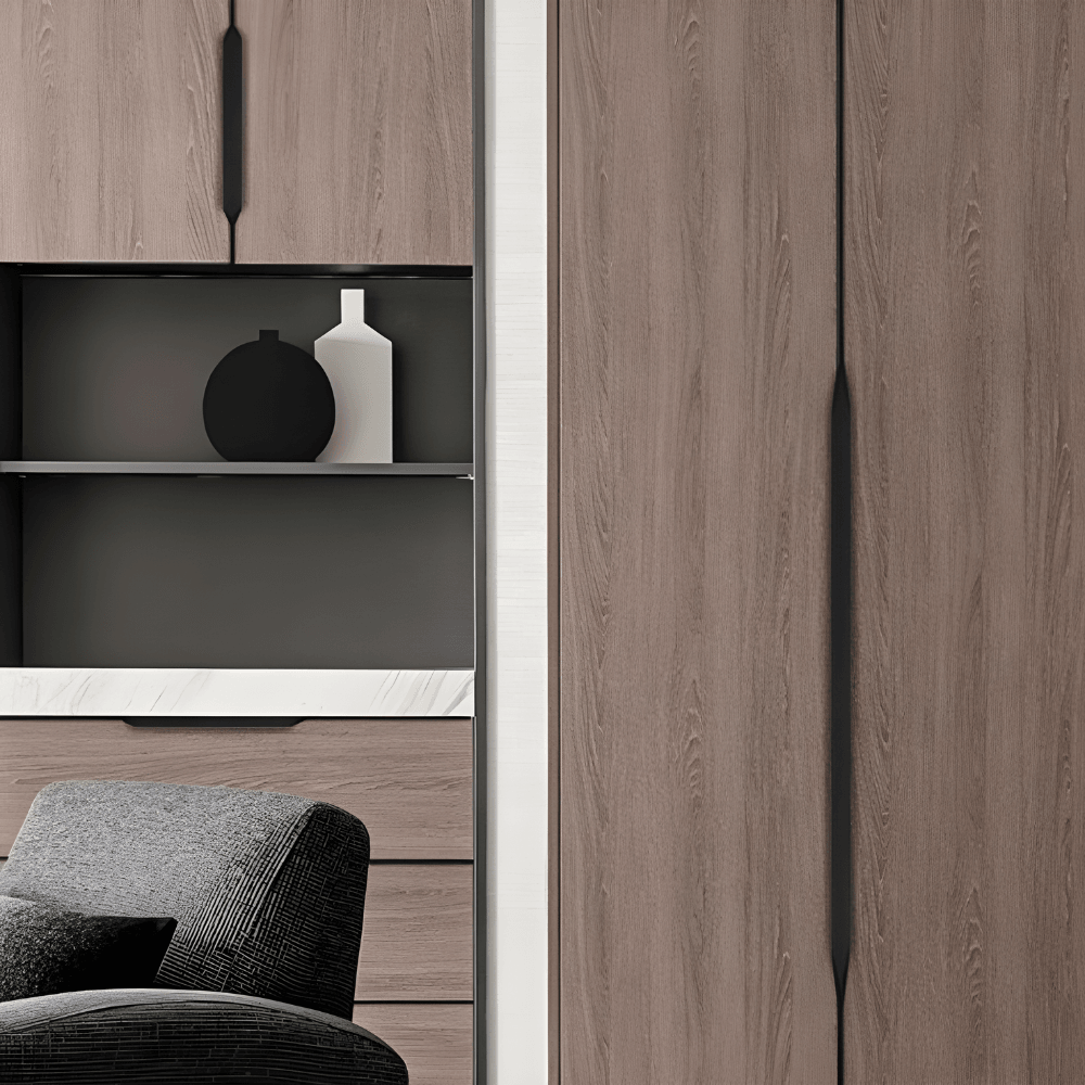 Handleless Kitchen Profile Handle Aluminum 30-250 cm Matte Black Gold Bronze | Sansoti