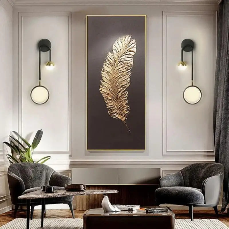 Aplique de pared escandinavo de aluminio negro, 48cm, LED regulable, diseño moderno | Sansoti