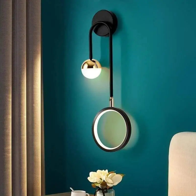 Wandlampe Skandinavisch Aluminium Schwarz 48cm LED Dimmbar Modernes Design | Sansoti