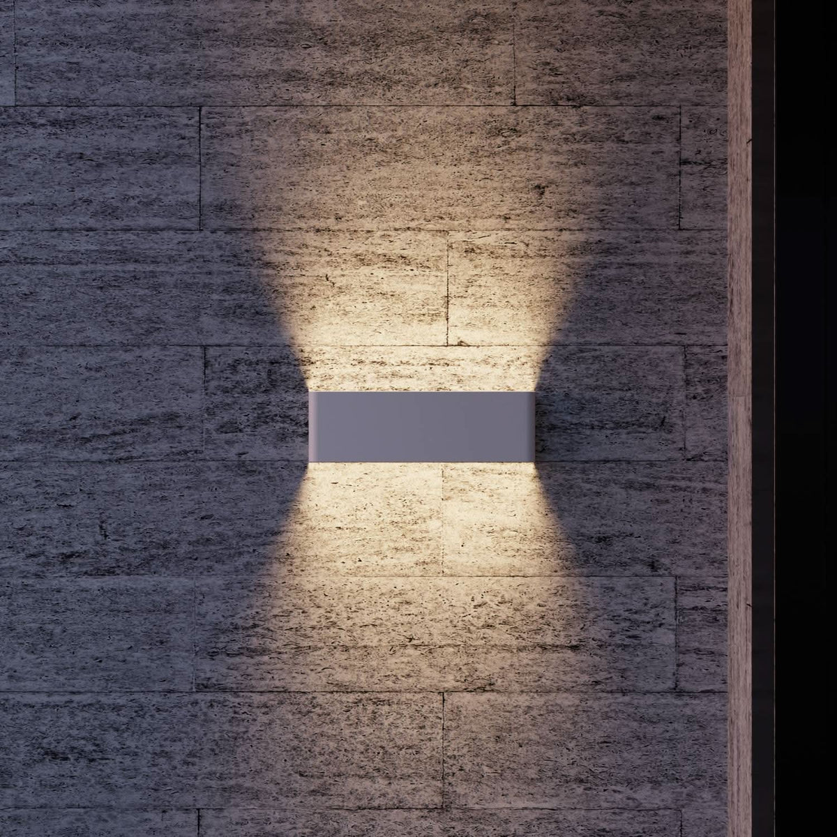 Minimalist LED wall lamp for outdoor and indoor use with up-down lighting | Sansoti
