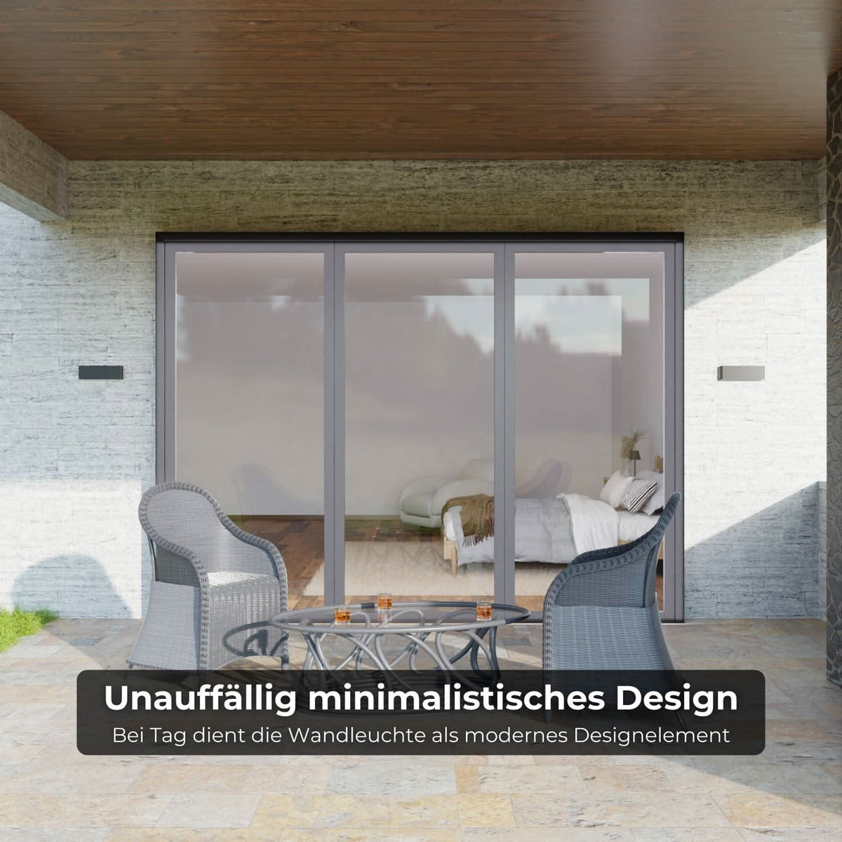 Minimalist LED wall lamp for outdoor and indoor use with up-down lighting | Sansoti