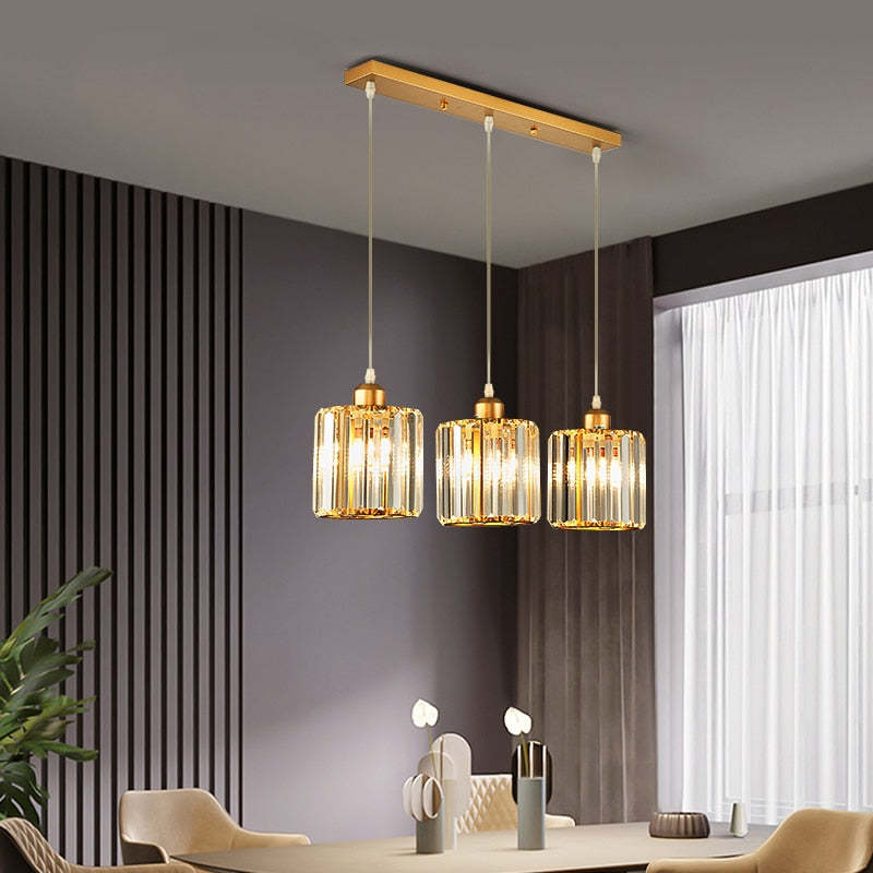 Hanglamp Glas Metaal Verstelbaar Cilindervorm Modern Design Woonkamer Eetkamer Slaapkamer Hangverlichting | Sansoti