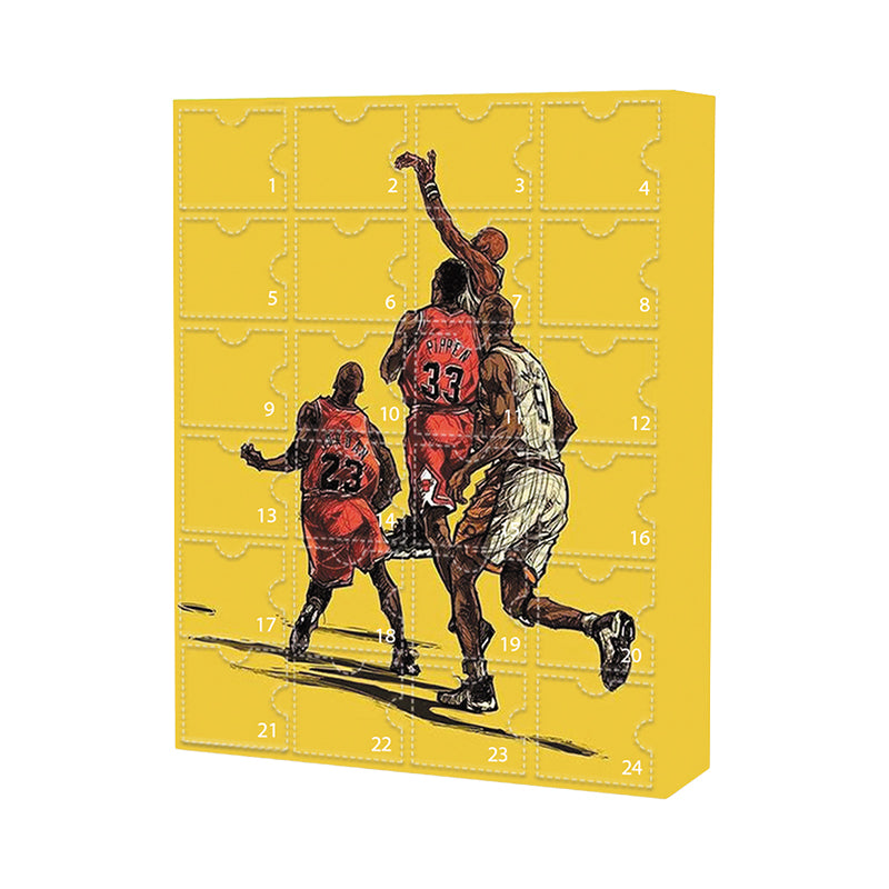 Kalendarz adwentowy NBA Basketball, 24 okienka, odliczanie do grudnia, figurki kolekcjonerskie, ozdoby, pamiątki dla fanów | Sansoti