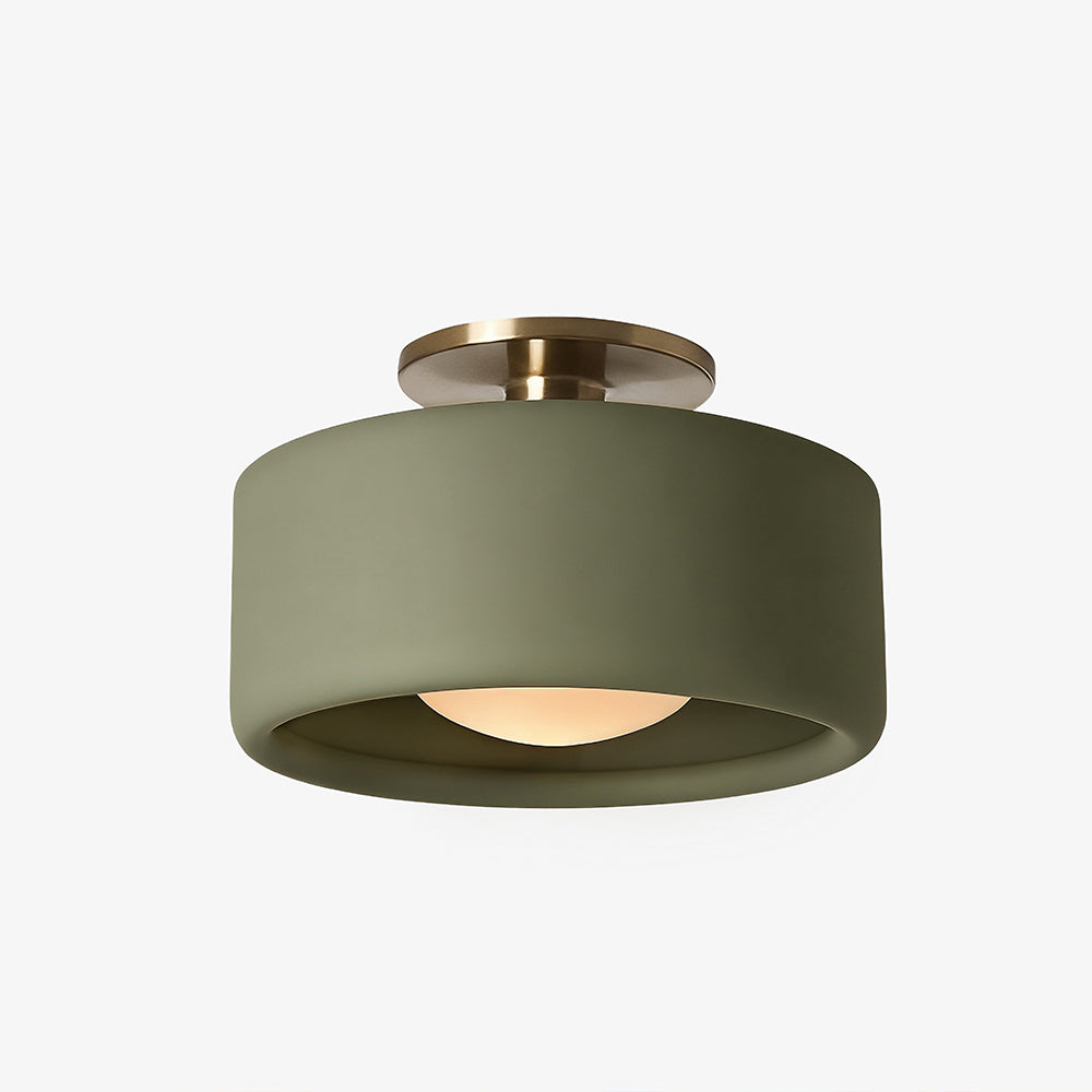 Ceramic Ceiling Lamp Scandinavian Design with Hemispherical Porcelain Shade | Sansoti