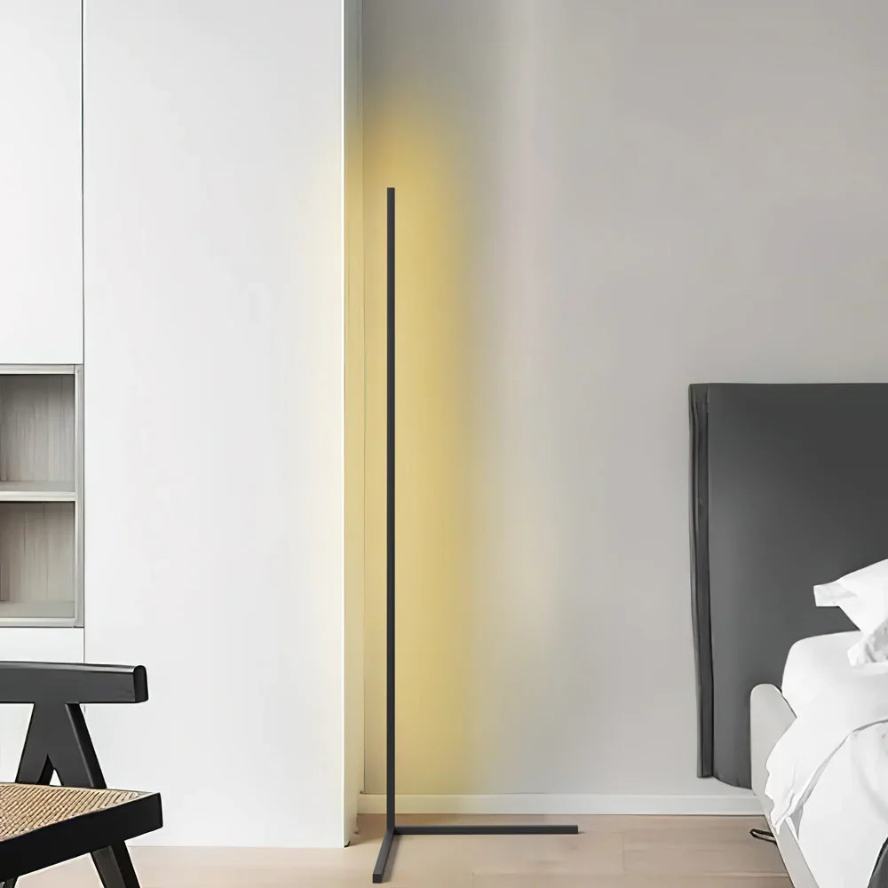 Floor Lamp LED Dimmable Remote Control 142cm Aluminum Minimalist Living Room Bedroom | Sansoti
