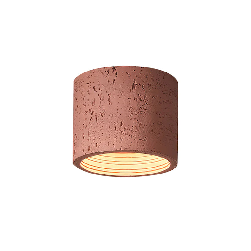 Cylindrical Travertine Ceiling Lamp – LED Lighting for Modern Interiors | Sansoti