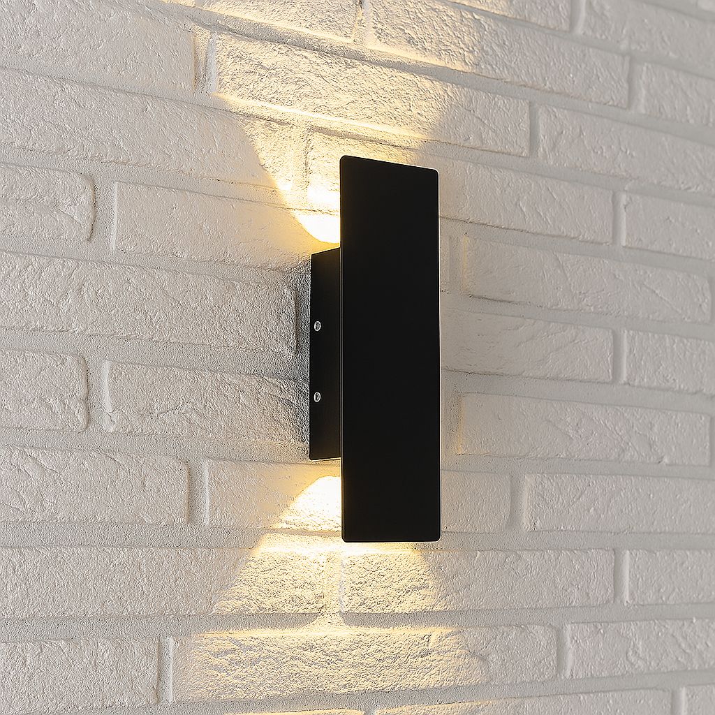 Schwarze Außenleuchte LED-Wandbeleuchtung Wetterbeständiges Aluminium 6 W 18 W 24 W IP65 Garten Terrasse Balkon Veranda | Sansoti