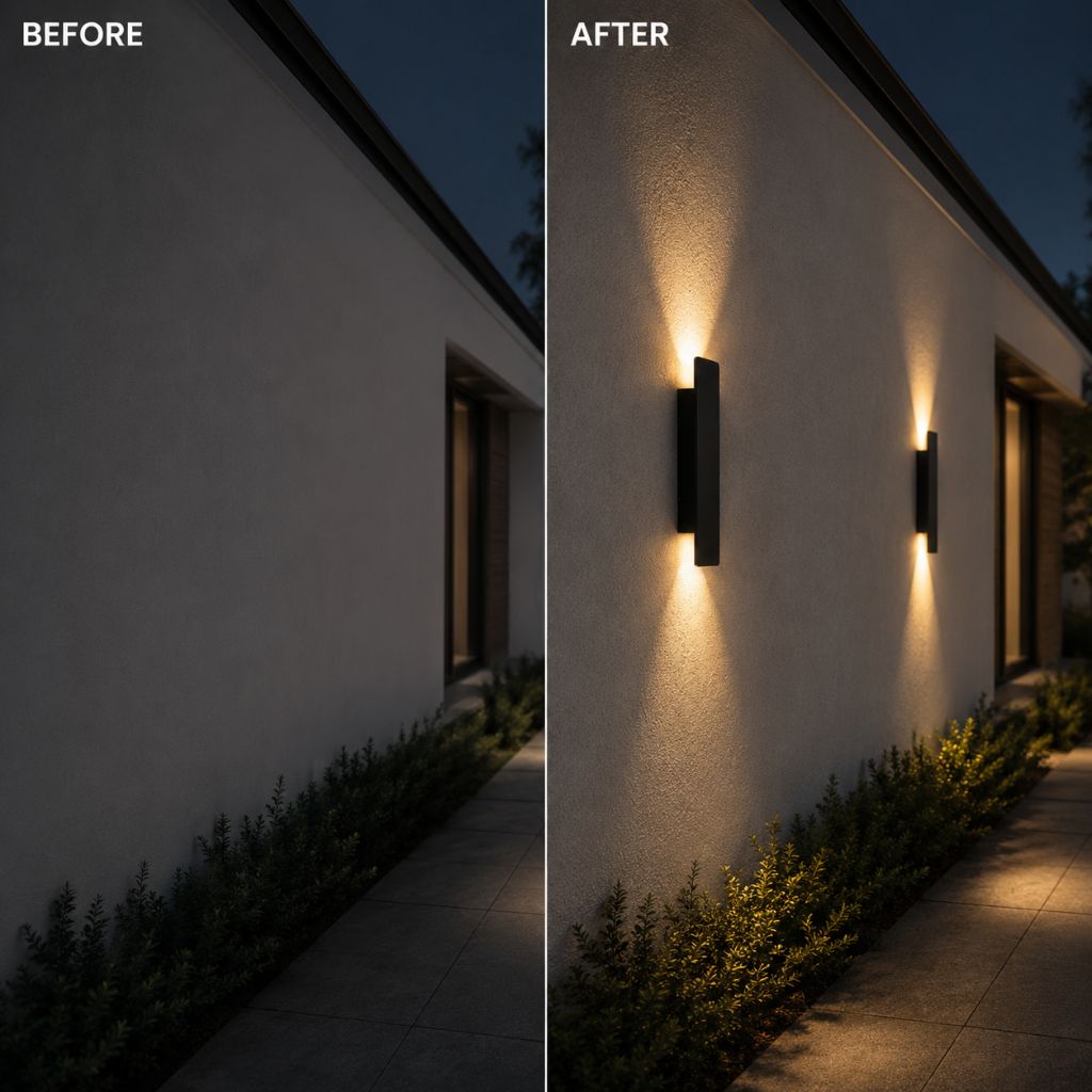 Schwarze Außenleuchte LED-Wandbeleuchtung Wetterbeständiges Aluminium 6 W 18 W 24 W IP65 Garten Terrasse Balkon Veranda | Sansoti