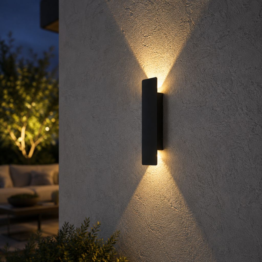Schwarze Außenleuchte LED-Wandbeleuchtung Wetterbeständiges Aluminium 6 W 18 W 24 W IP65 Garten Terrasse Balkon Veranda | Sansoti